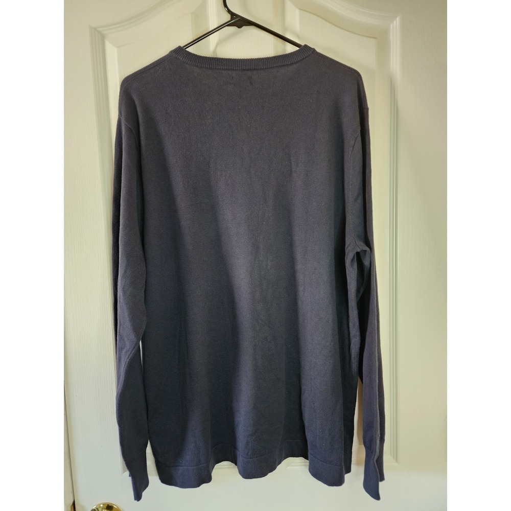 J.Crew Mens Navy Blue 100% Cotton Crewneck Sweater Size Large NWT Preppy H3580 - Picture 2 of 6
